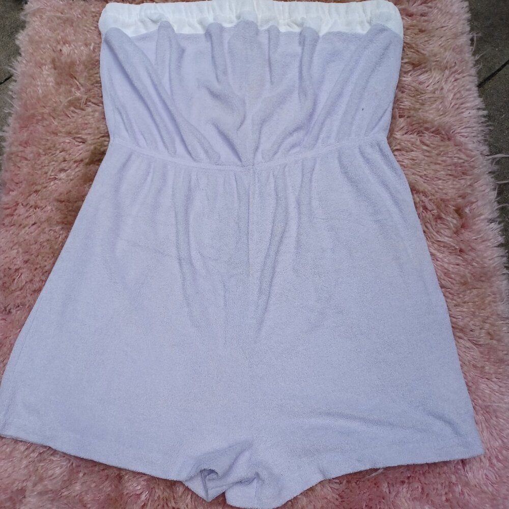 Vintage 60s Coquette Purple Terrycloth Romper size Medium - Picture 5 of 15